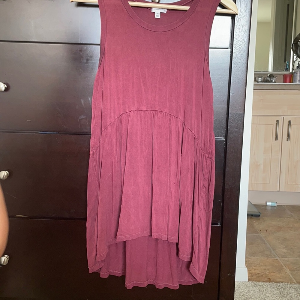 Dark pink/plum peplum tank top